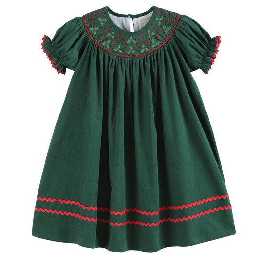 Holiday Holly Smocked Dress