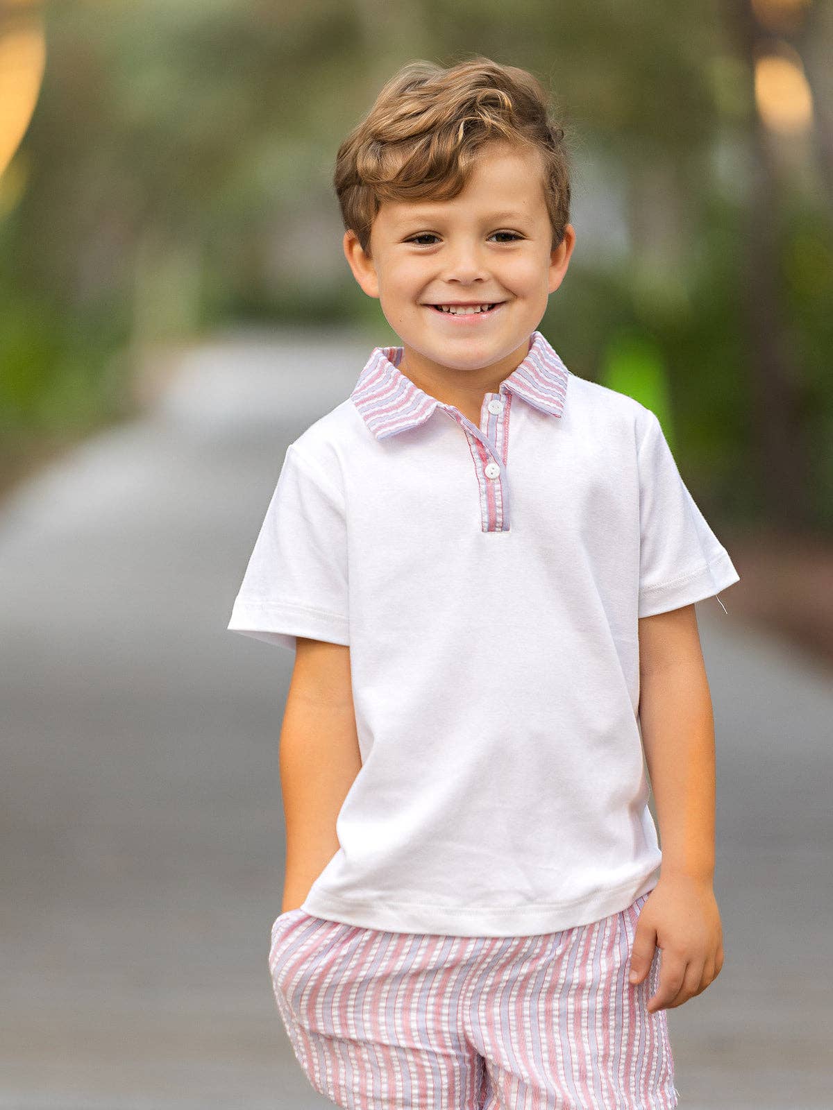Jeremiah RWB Striped Kid's Shorts Set