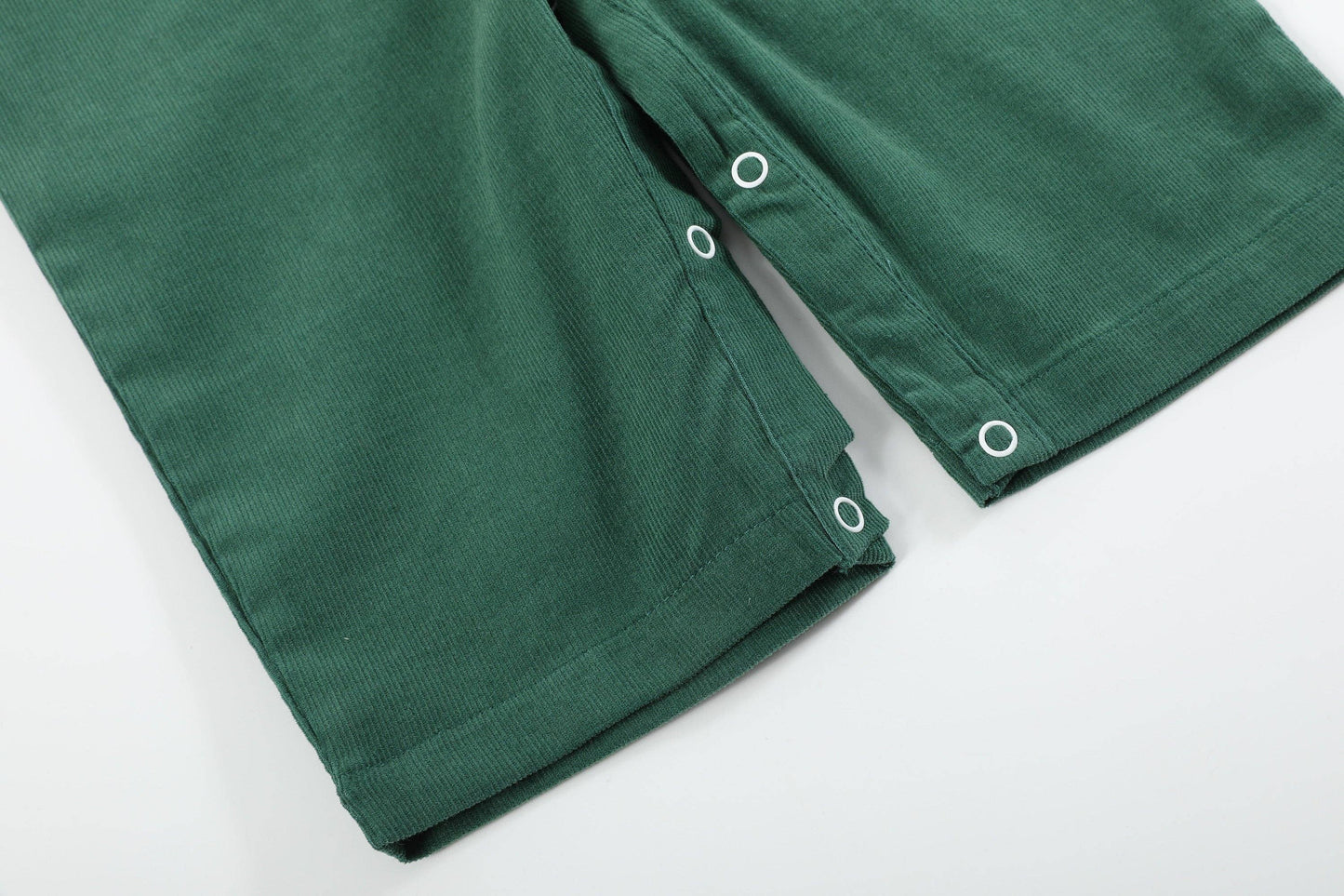 Santa Corduroy Smocked Green Overalls