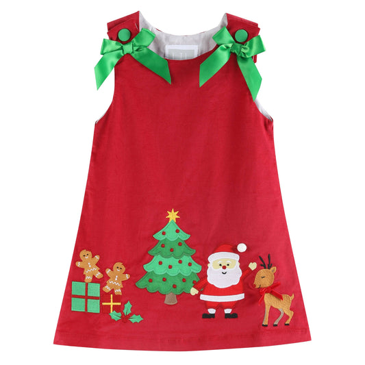 Holly Jolly Christmas Appliqué Dress