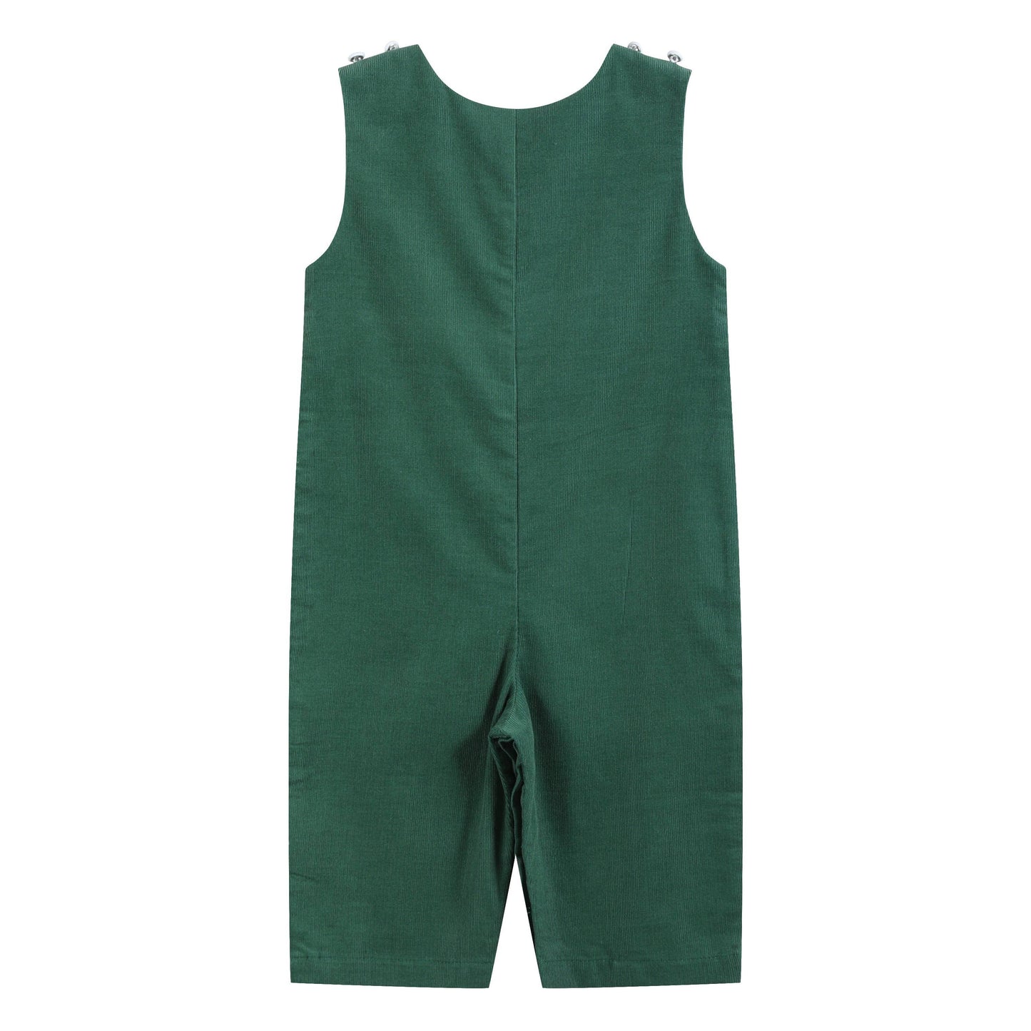 Santa Corduroy Smocked Green Overalls