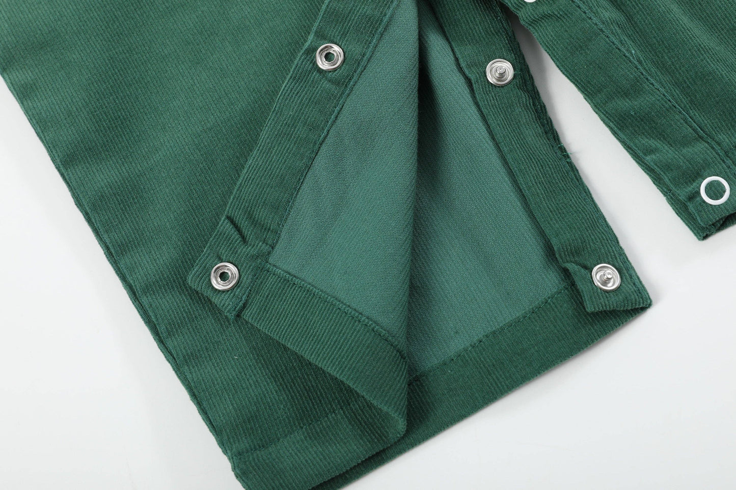 Santa Corduroy Smocked Green Overalls