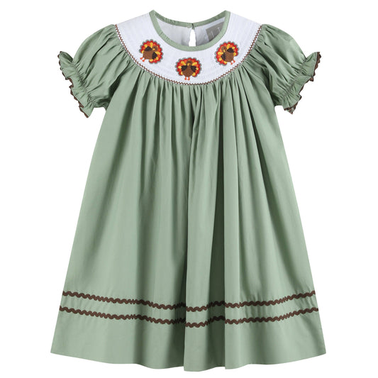 Gobble Gobble Smocked Turkey Dress