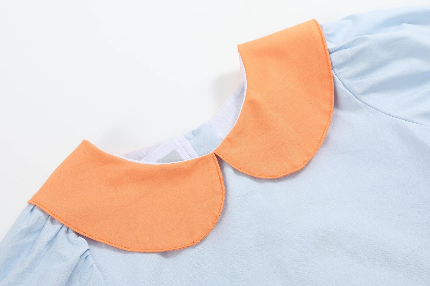 Light Blue Pumpkin Patch Collared Dress