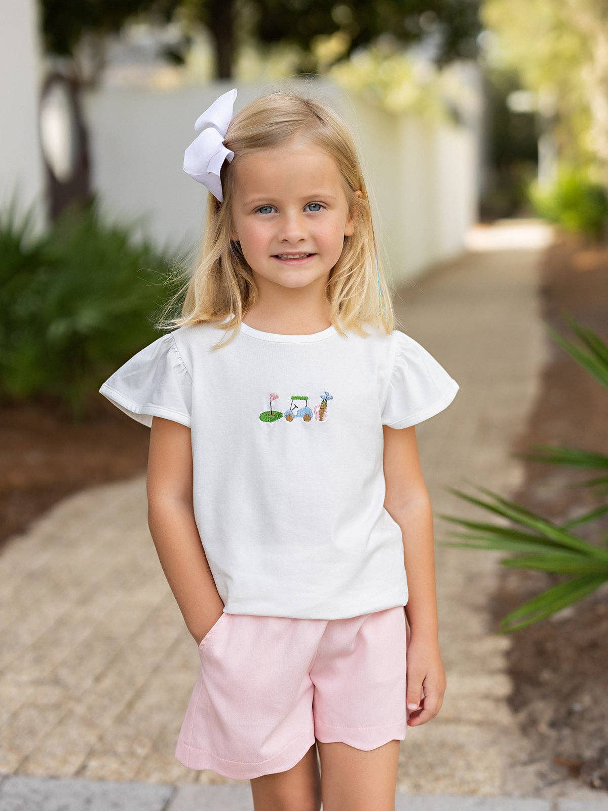 Pink Twill Kid's Shorts