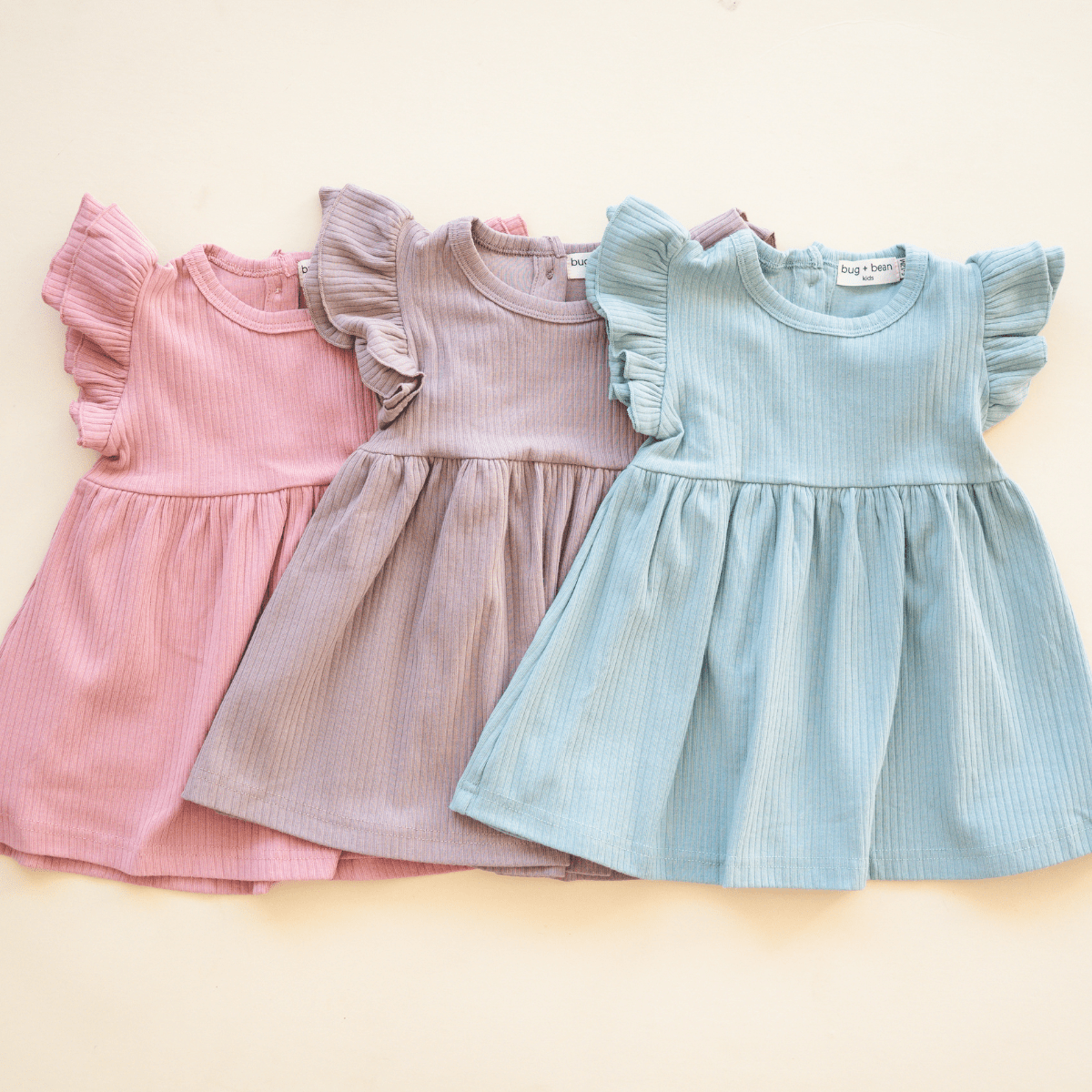 Organic Cotton Ruffle Dress | Sky