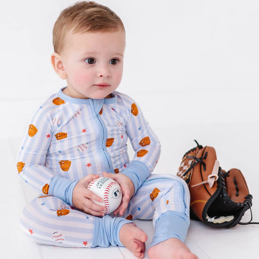 Stripe Baseball Convertible Footie
