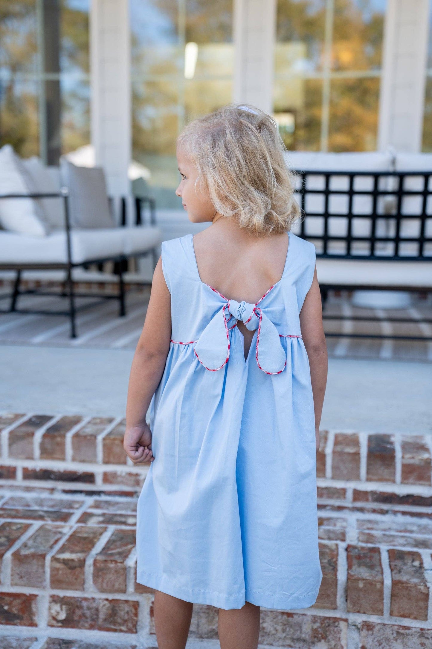 Darby Blue With Red Check Dress