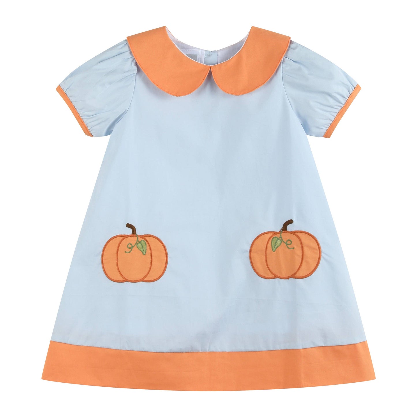 Light Blue Pumpkin Patch Collared Dress