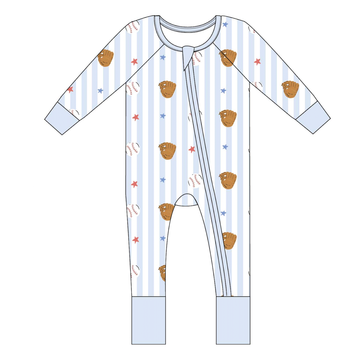 Stripe Baseball Convertible Footie